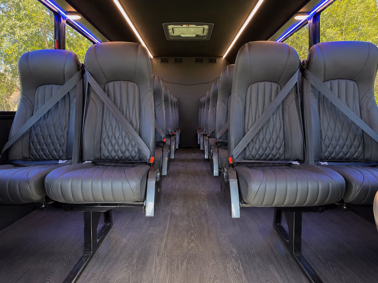 bridal party minibuses for getting ready and ceremony day logistics