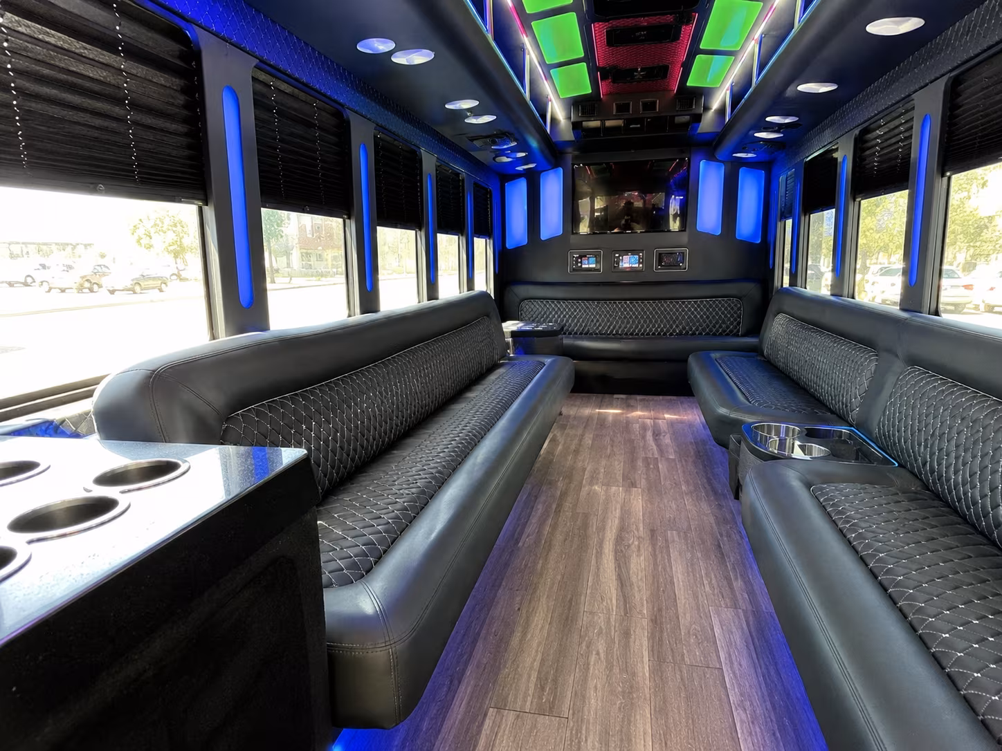 fargo 15 passenger party bus inside