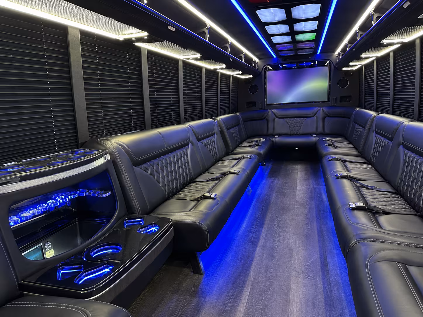 fargo 20 passenger party bus inside