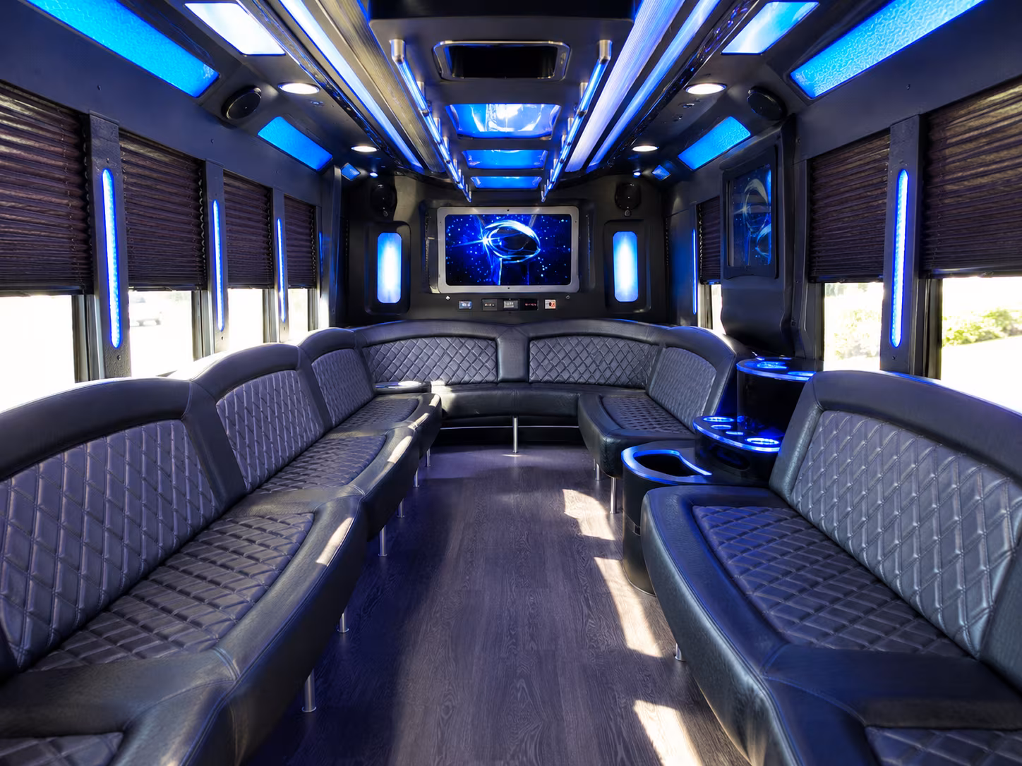 fargo 28 passenger party bus inside