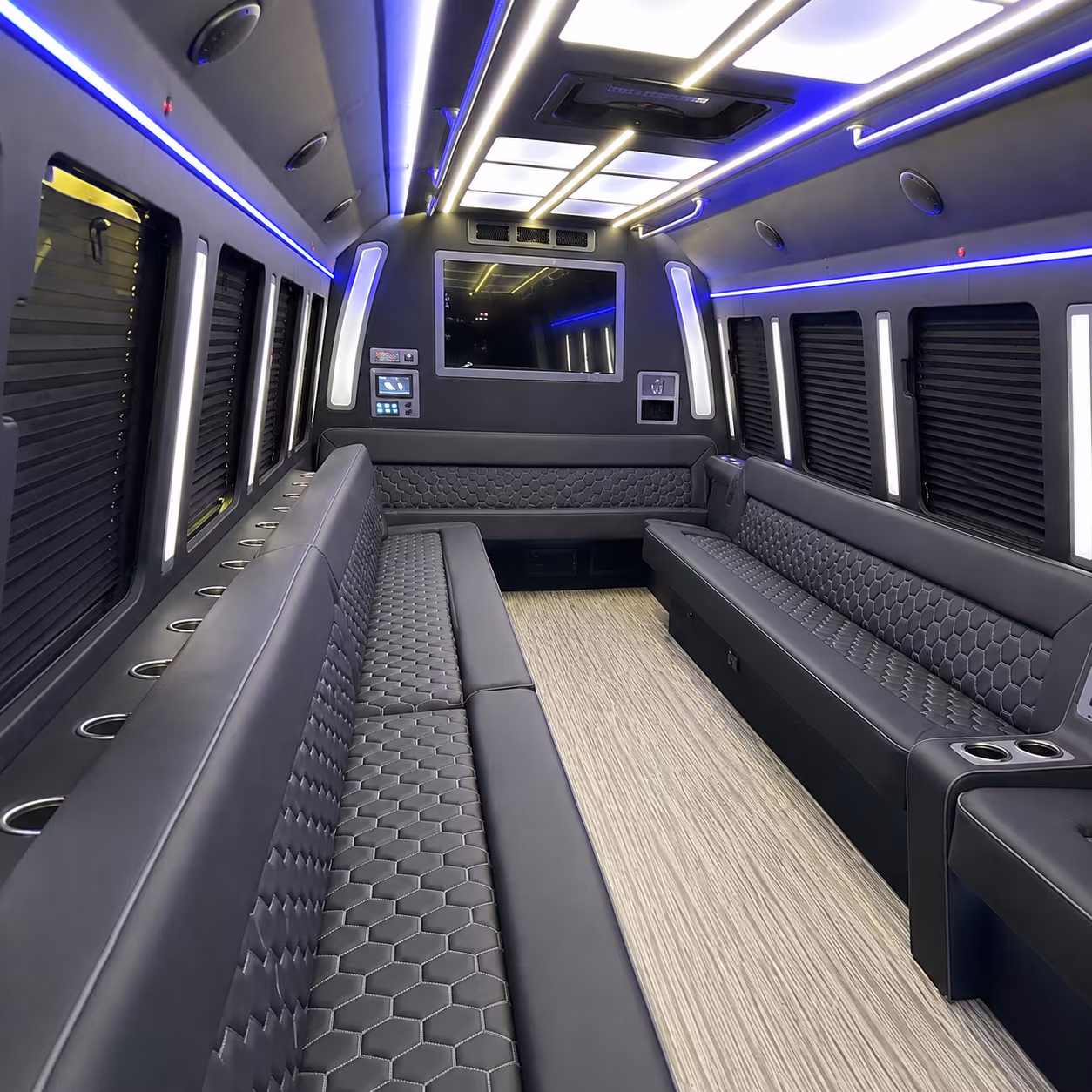 fargo 40 passenger party bus inside