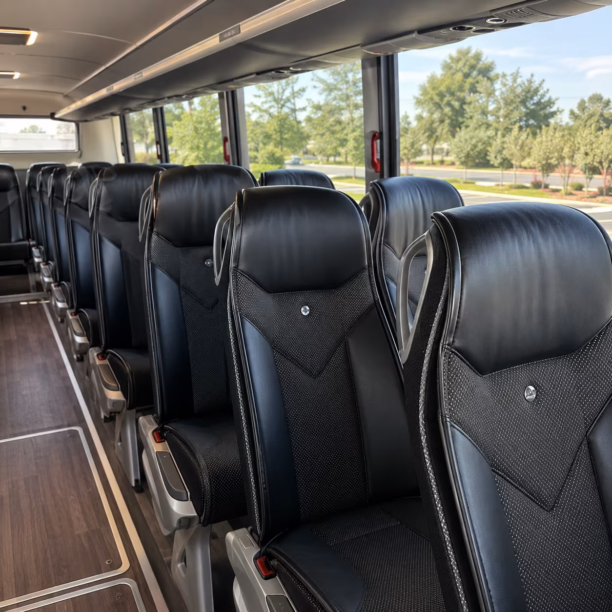 fargo 56 passenger charter bus inside
