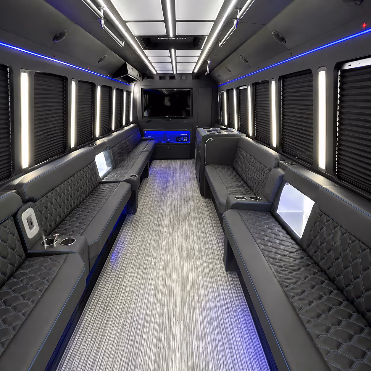 fargo party bus rental interior